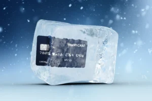 credit card in ice cube